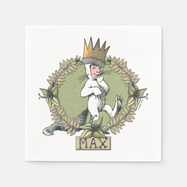 Serviette En Papier Où sont les choses sauvages | Insigne max. (Devant)