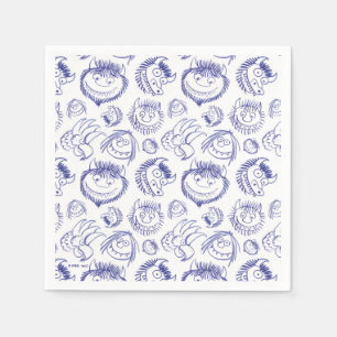 Serviette En Papier Où sont les monstres Sketch Pattern