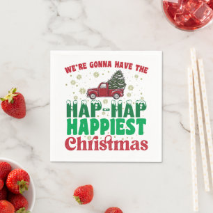 Serviette En Papier Où Vont Avoir Le Hap Hap Happy Plus Joyeux Noël