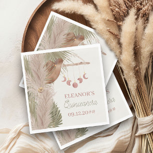 Serviette En Papier Ouest Quinceanara Boho Pampas rustique Grass
