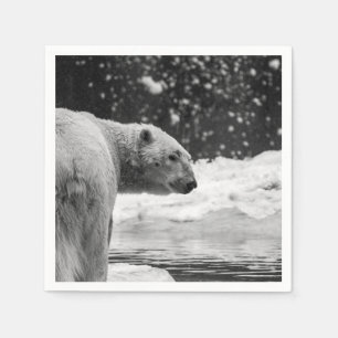Serviette En Papier Ours blanc dans la neige