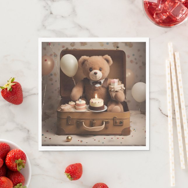 Serviette En Papier Ours en peluche (En situation)