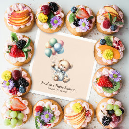 Serviette En Papier Ours en peluche avec Balloons Baby shower serviett