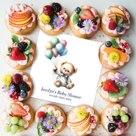 Serviette En Papier Ours en peluche avec Balloons Baby shower serviett