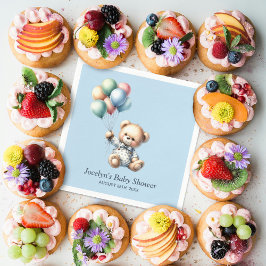 Serviette En Papier Ours en peluche avec Balloons Baby shower serviett