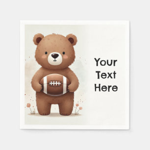 Serviette En Papier Ours en peluche footballeur aquarelle 1er annivers
