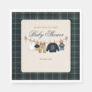 Serviette En Papier Ours en peluche Luxsary carreaux Baby Shower
