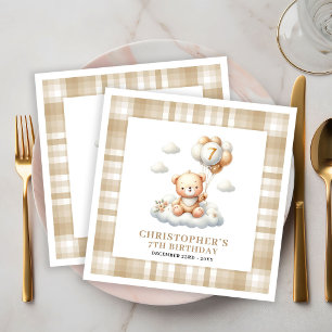 Serviette En Papier Ours en peluche pour 7ème anniversaire Serviettes 