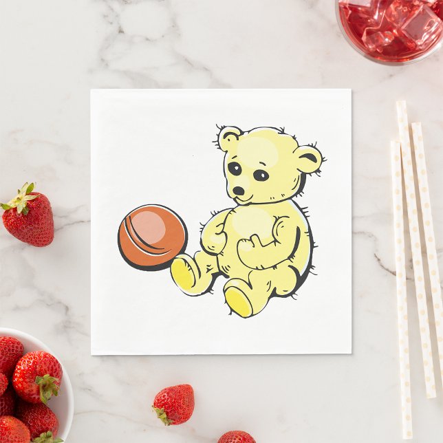 Serviette En Papier Ours Jaune Teddy (Créateur téléchargé)