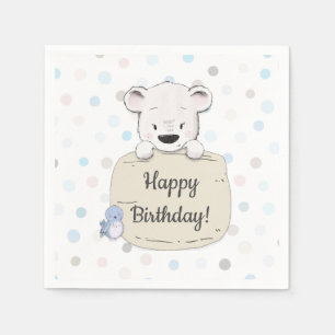 Serviette En Papier Ours Mignon Joyeux Anniversaire