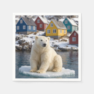 Serviette En Papier Ours polaire du Groenland sur une banquise