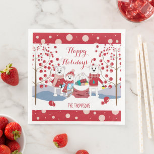 Serviette En Papier Ours Polaire Famille Vacances Papier