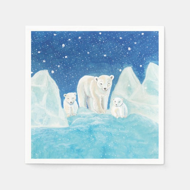 Serviette En Papier Ours polaires (Devant)