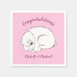 Serviette En Papier Ours rose