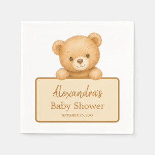 Serviette En Papier Ourson Brun Mignon Fête de Naissance Mixte