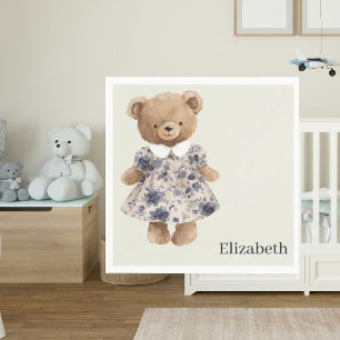 Serviette En Papier Ourson en peluche personnalisé Baby Shower Fille