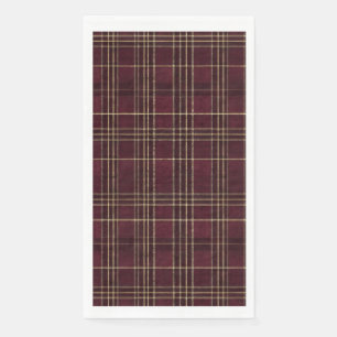 Serviette En Papier Ourson Fille Plaid Bordeaux Baby Shower Arc