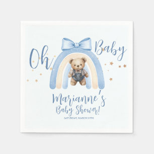 Serviette En Papier Ourson Préparé Salopette Garçon Bébé Fête
