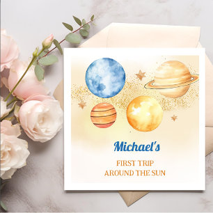 Serviette En Papier Outer Space Boy 1er Voyage autour du soleil Annive