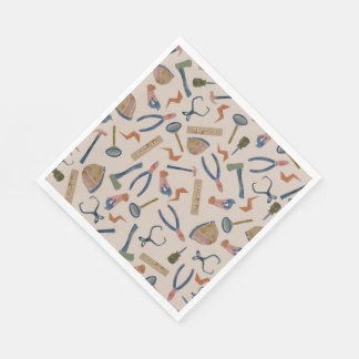 Serviette En Papier Outils de construction d'aquarelle couleur mignonn