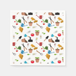 Serviette En Papier Outils de jardinage Plante jardinier Motif