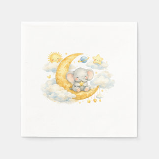 Serviette En Papier Over the Moon Baby Shower Napkins