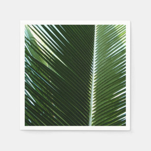 Serviette En Papier Overlapping Palm Fronds Tropical Green Abstract