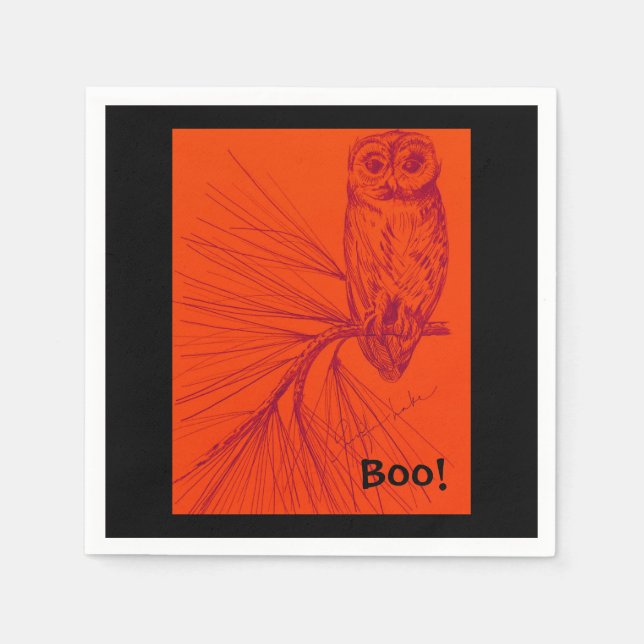 Serviette En Papier Owl Boo Napkin (Devant)