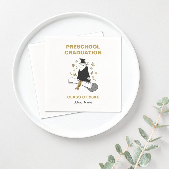 Serviette En Papier Owl Preschool / Kindergarten Graduation Party (Créateur téléchargé)