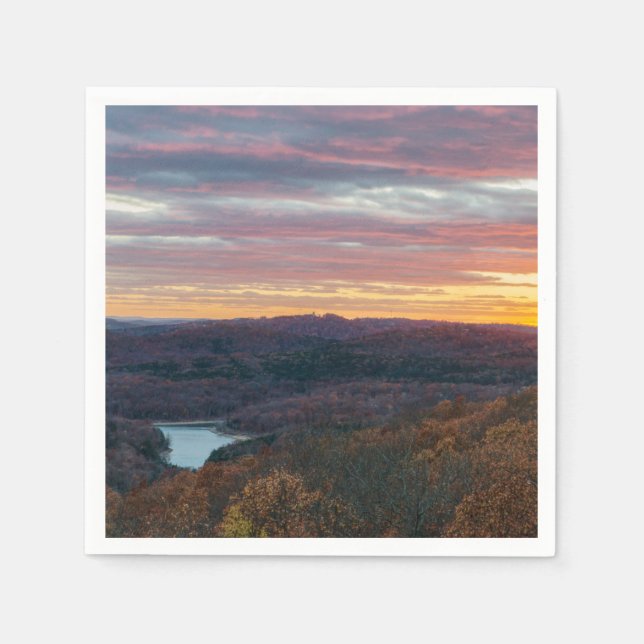 Serviette En Papier Ozark Mounts Autumn Sunset Paper Napkin (Devant)