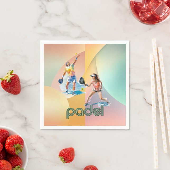 Serviette En Papier Padel Cocktail Napkin – The Vibrant Padel Style (En situation)