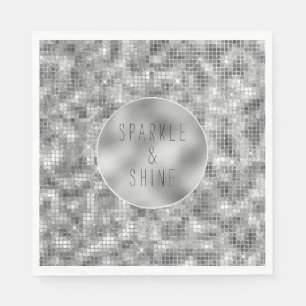 Serviette En Papier Paillette d'Argent