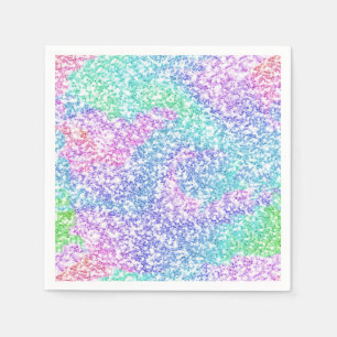 Serviette En Papier Paillettes Arc-en-ciel