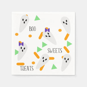 Serviette En Papier Paillettes de confettis Halloween   Fantôme