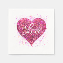 Paillettes rose mousseux, amour graffiti valentine