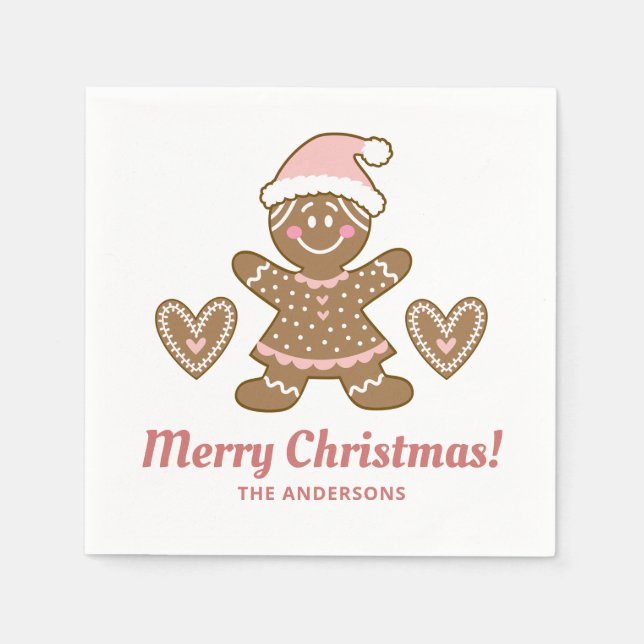 Serviette En Papier Pain d'épice de Noël Cookie Party Napkin (Devant)