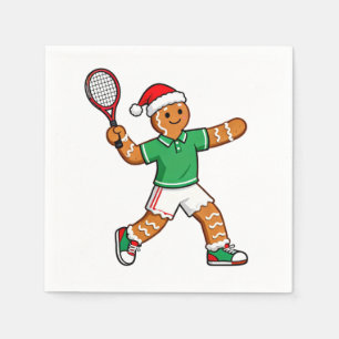 Serviette En Papier Pain d'épice Tennis Noël 2026 Fêtes Sportives