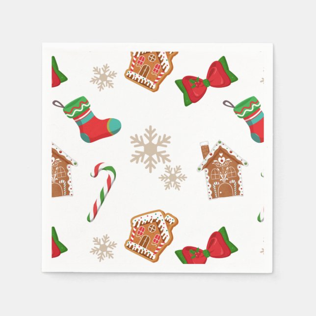 Serviette En Papier pain d'épices de Noël (Devant)