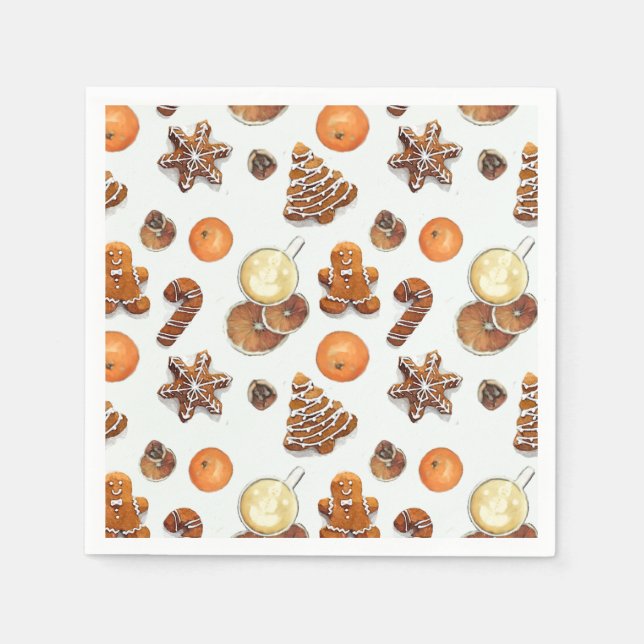 Serviette En Papier Pain d'épices Parfum de Noël (Devant)