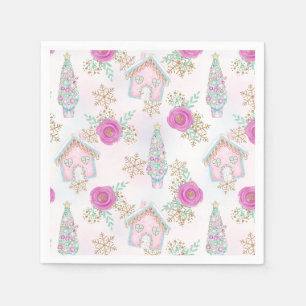 Serviette En Papier Pain d'épices rose Noël
