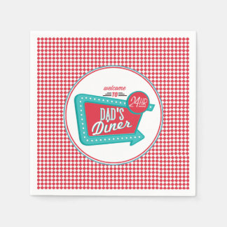 Serviette En Papier Pain's Diner Napkins - Fête des pères rétro