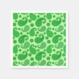 Serviette En Papier Paisley Motif, Lime et Emerald Green
