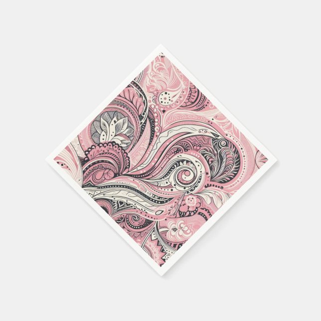 Serviette En Papier Paisley Rose Le Studio Maison (Coin)