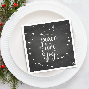 Serviette En Papier Paix Amour Joie Étoile Noël Vacances