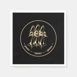 Serviette En Papier Paix ! Angel Black Gold
