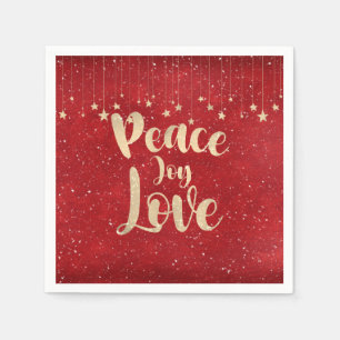 Serviette En Papier Paix Joie Amour avec étoiles