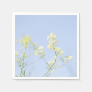 Serviette En Papier Pale Pastel Blue Sky Fleurs sauvages Pré