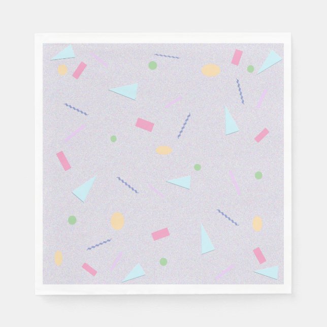 Serviette En Papier Pale violet 80s Imprimer Naples (Devant)