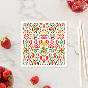 Serviette En Papier Palestine Tatreez Broderie traditionnelle
