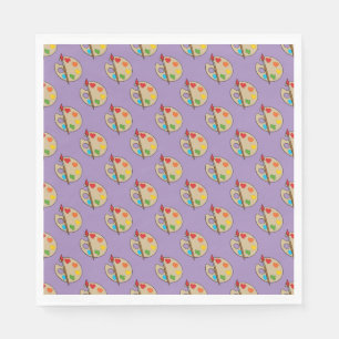 Serviette En Papier Palette Artiste avec pinceau